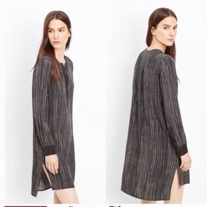 Vince Wavy Stripe Printed Silk button Shift Dress